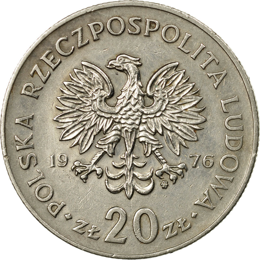 Coin, Poland, 20 Zlotych, 1976, Warsaw, EF(40-45), Copper-nickel, KM:69