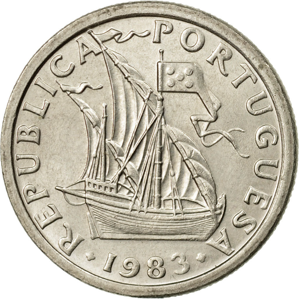 Moneta, Portugal, 2-1/2 Escudos, 1983, MS(63), Miedź-Nikiel, KM:590