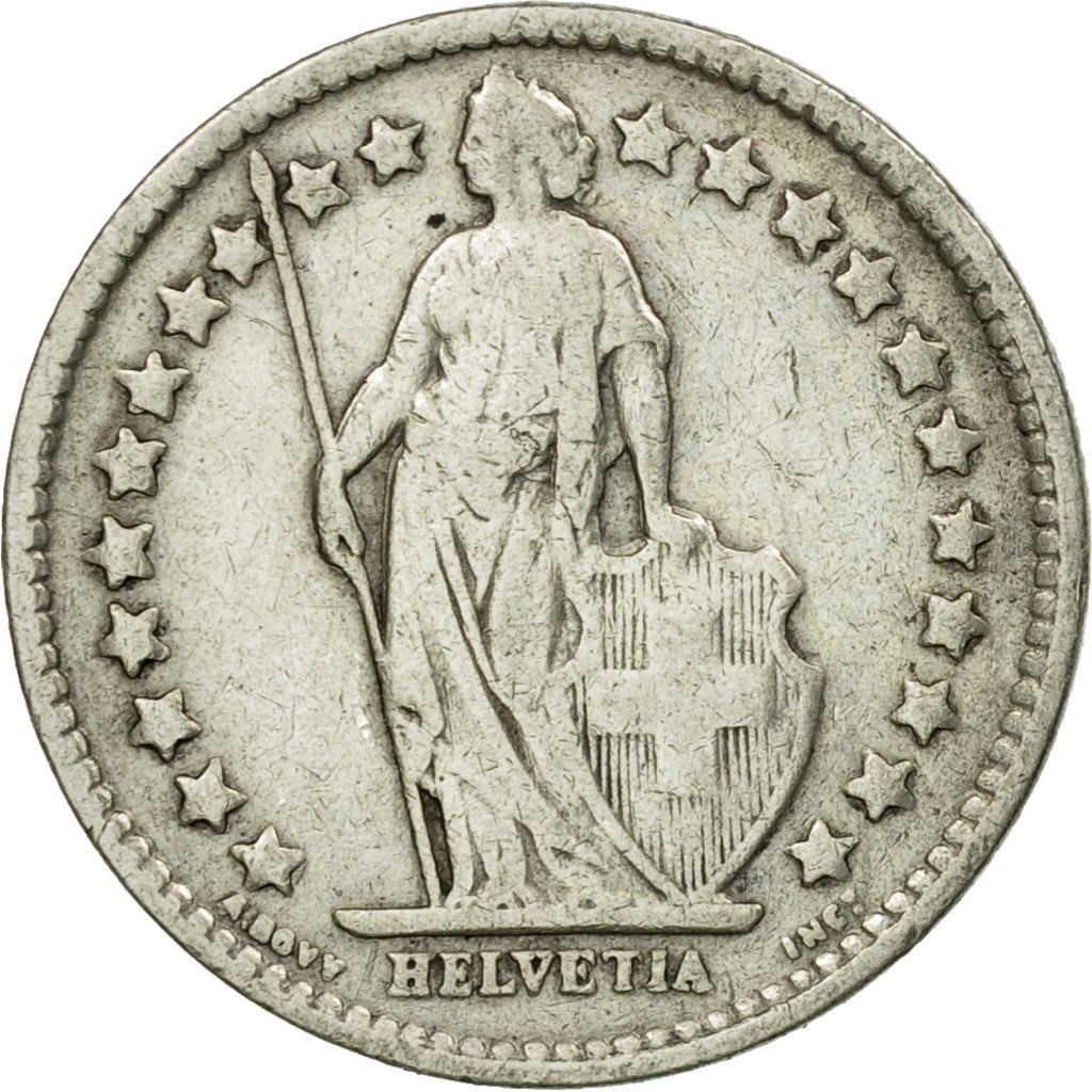 Coin, Switzerland, 1/2 Franc, 1921, Bern, EF(40-45), Silver, KM:23