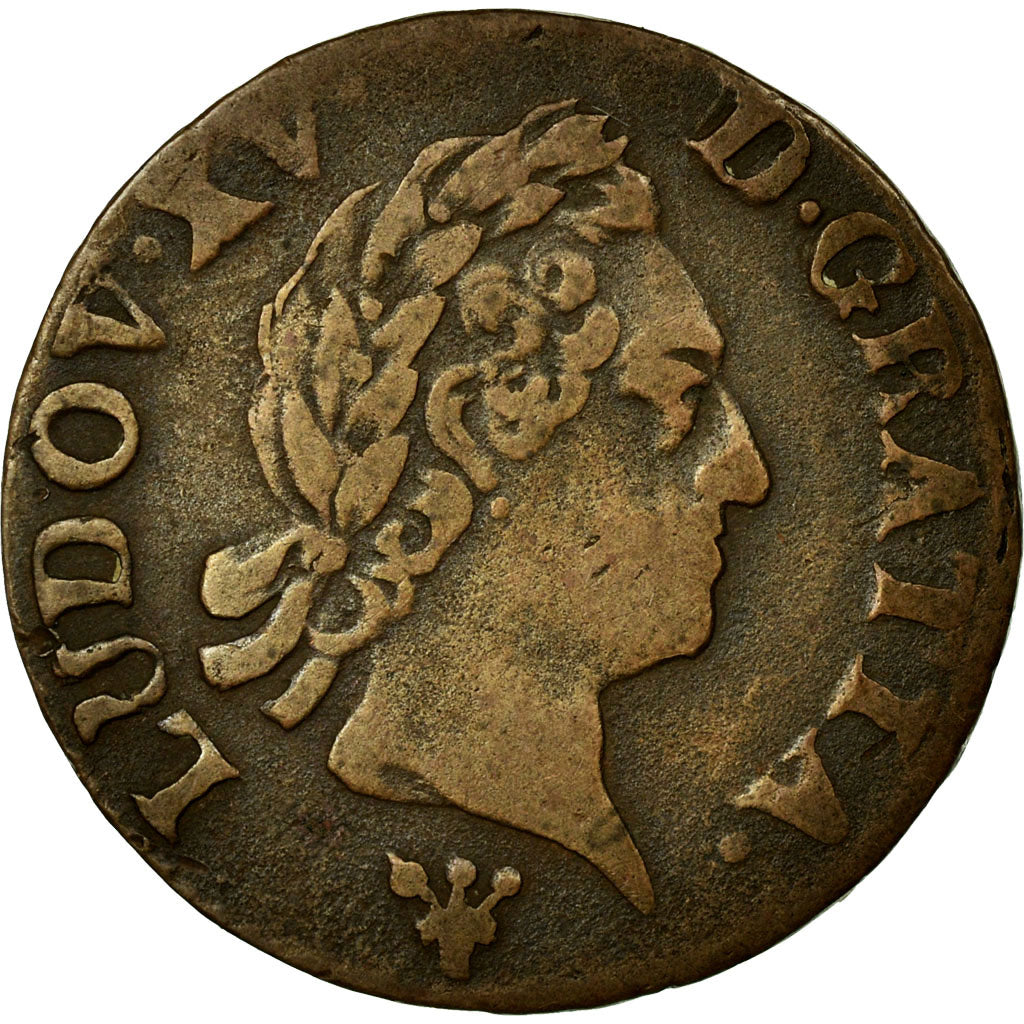 Coin, France, Louis XV, Liard à la vieille tête, Liard, 1770, Reims