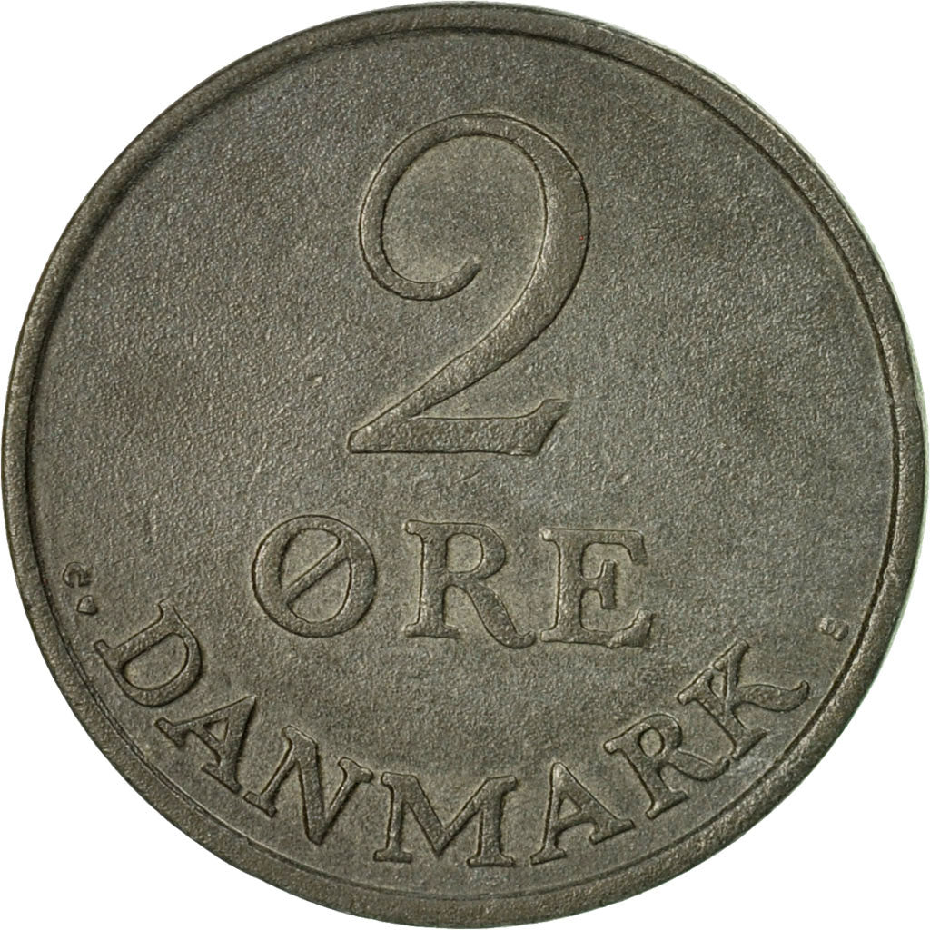 Münze, Dänemark, Frederik IX, 2 Öre, 1960, Copenhagen, SS, Zinc, KM:840.2