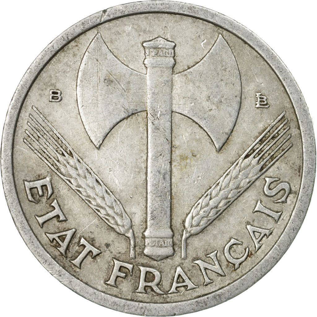 Moneda, Francia, Bazor, Franc, 1944, Rouen, BC+, Aluminio, KM:902.2, Le