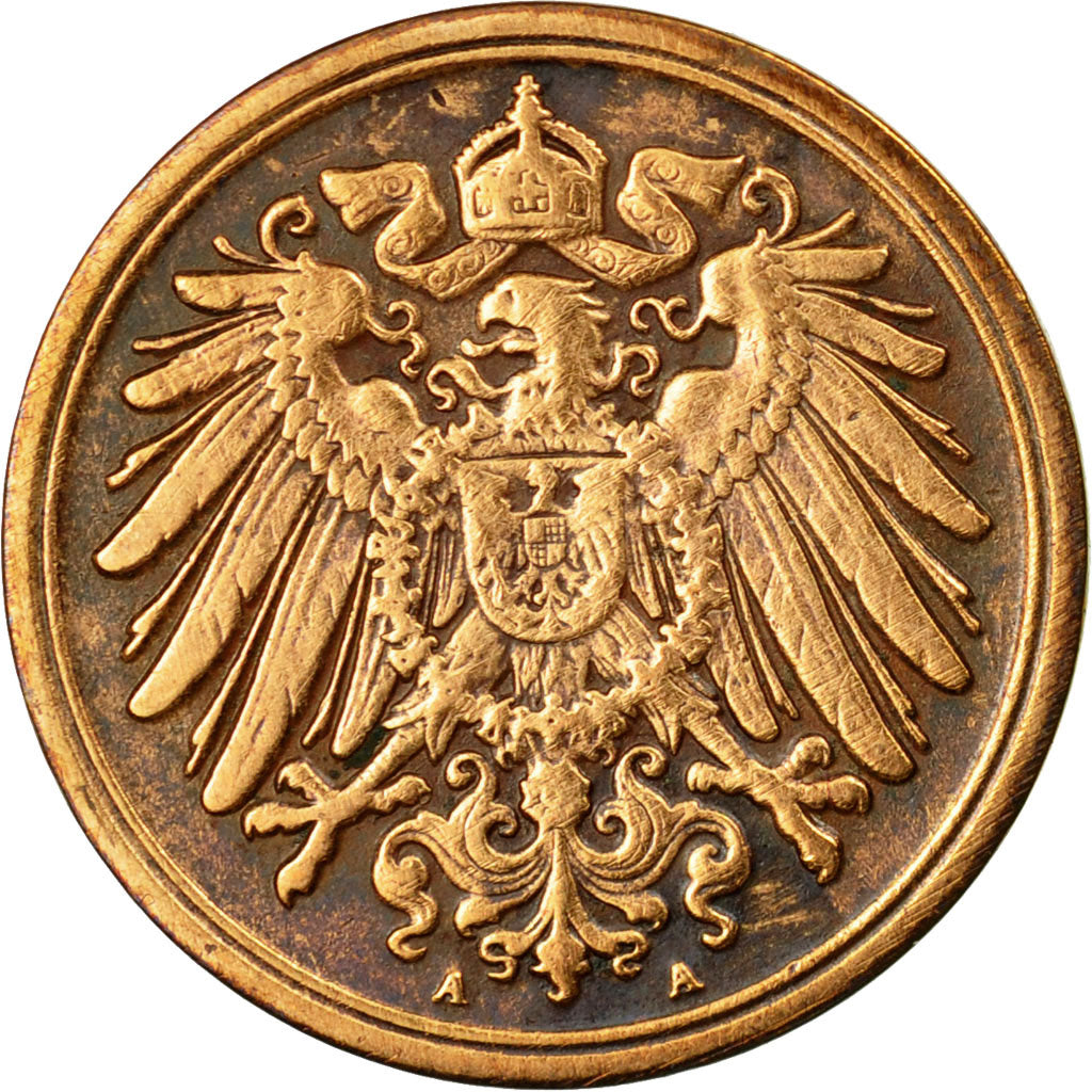 Coin, GERMANY - EMPIRE, Wilhelm II, Pfennig, 1912, Berlin, EF(40-45), Copper