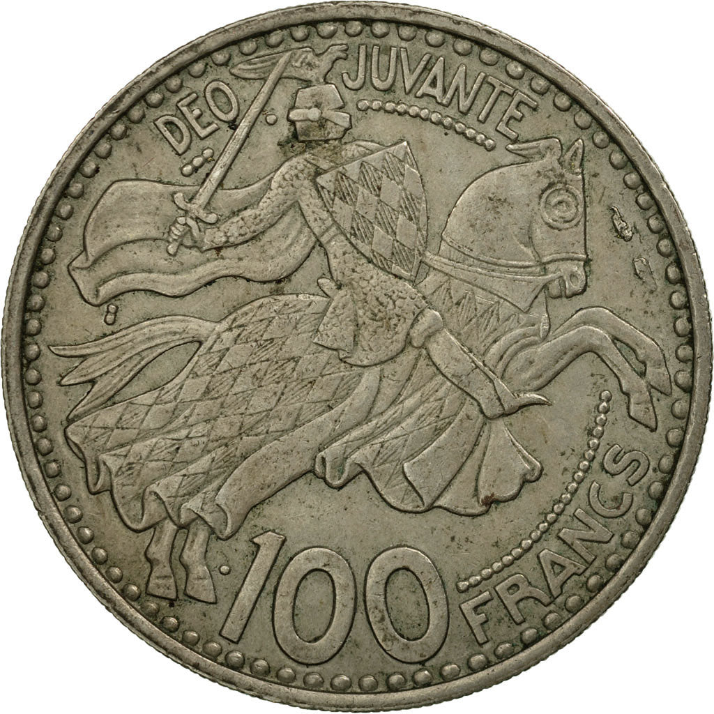 Moneta, Monaco, Rainier III, 100 Francs, Cent, 1950, BB, Rame-nichel, KM:133