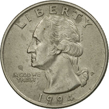 Coin, United States, Washington Quarter, Quarter, 1994, U.S. Mint, Philadelphia
