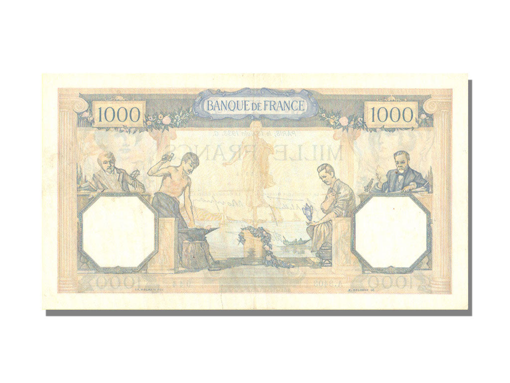 Biljet, Frankrijk, 500 Francs, 1 000 F 1927-1940 ''Cérès et Mercure'', 1938
