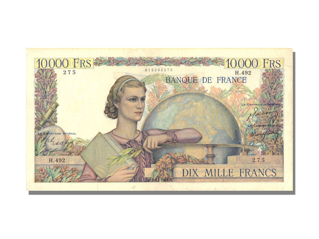 Banknote, France, 10,000 Francs, 10 000 F 1945-1956 ''Génie Français'', 1949