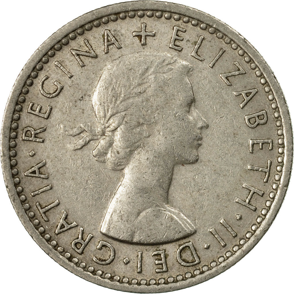 Coin, Great Britain, Elizabeth II, 6 Pence, 1964, EF(40-45), Copper-nickel