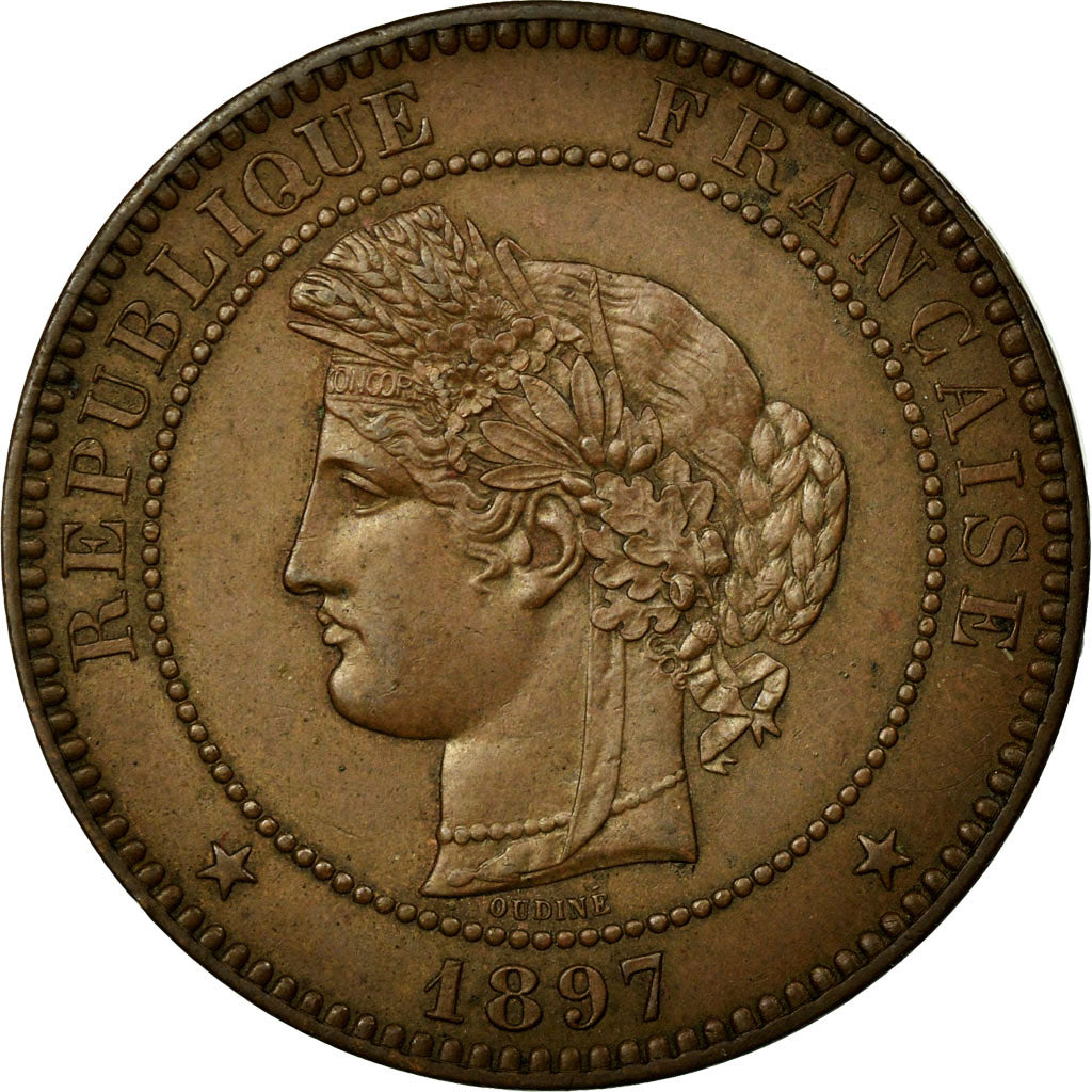Monnaie, France, Cérès, 10 Centimes, 1897, Paris, SUP, Bronze, KM:815.1