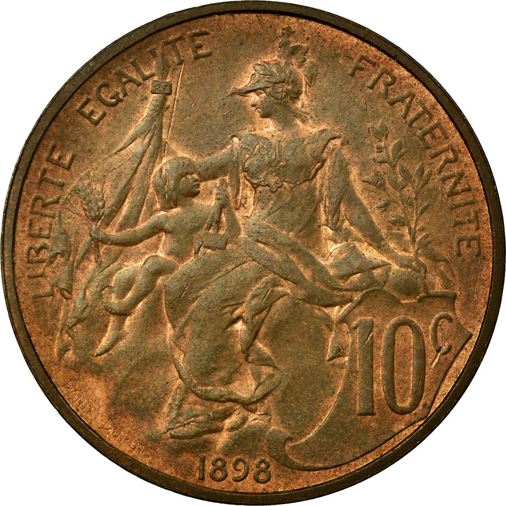 Coin, France, Dupuis, 10 Centimes, 1898, Paris, MS(60-62), Bronze, Gadoury:277