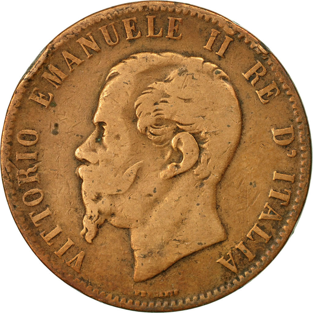 Coin, Italy, Vittorio Emanuele II, 10 Centesimi, 1867, Strasbourg, VF(20-25)