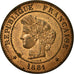 Monnaie, France, Cérès, 5 Centimes, 1881, Paris, SUP+, Bronze, KM:821.1