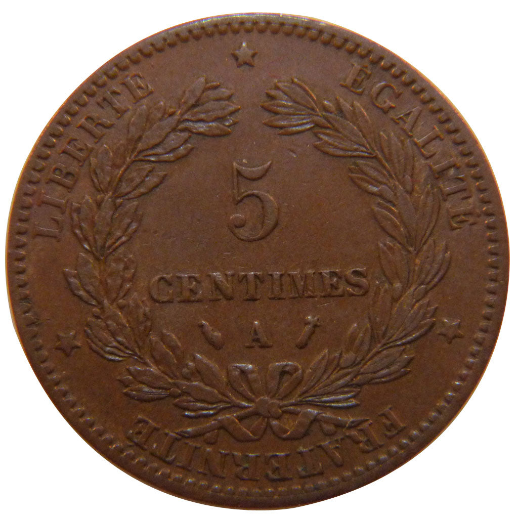 Coin, France, Cérès, 5 Centimes, 1884, Paris, AU(55-58), Bronze, KM:821.1
