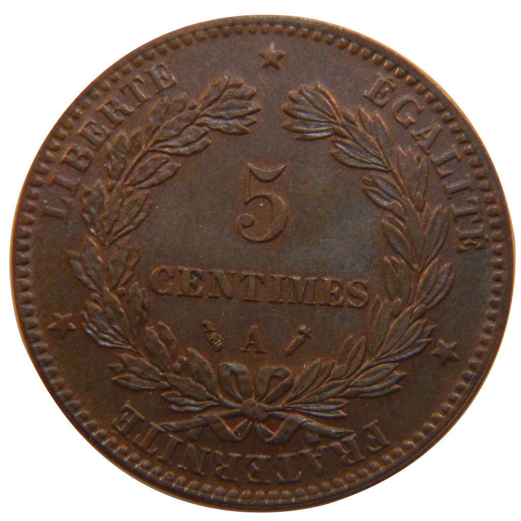 Coin, France, Cérès, 5 Centimes, 1886, Paris, AU(55-58), Bronze, KM:821.1