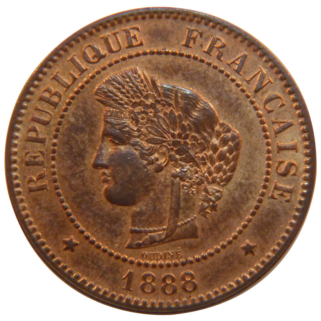 Moneta, Francia, Cérès, 5 Centimes, 1888, Paris, SPL, Bronzo, KM:821.1