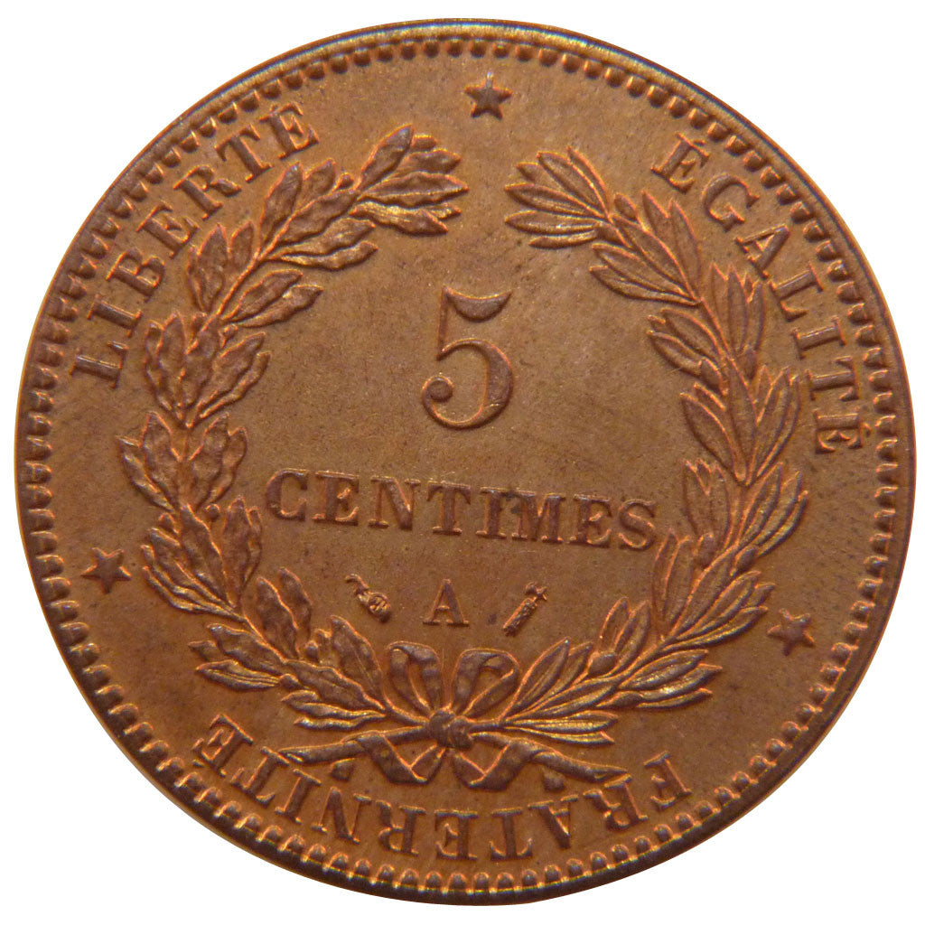 Moneta, Francia, Cérès, 5 Centimes, 1889, Paris, SPL, Bronzo, Gadoury:157a
