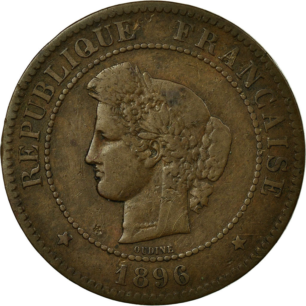 Moneda, Francia, Cérès, 5 Centimes, 1896, Paris, MBC, Bronce, KM:821.1