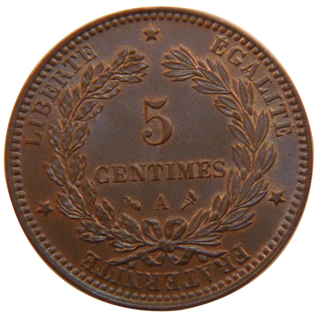 Moneta, Francia, Cérès, 5 Centimes, 1898, Paris, SPL, Bronzo, KM:821.1