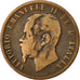 Coin, Italy, Vittorio Emanuele II, 10 Centesimi, 1863, Rome, VF(30-35), Copper