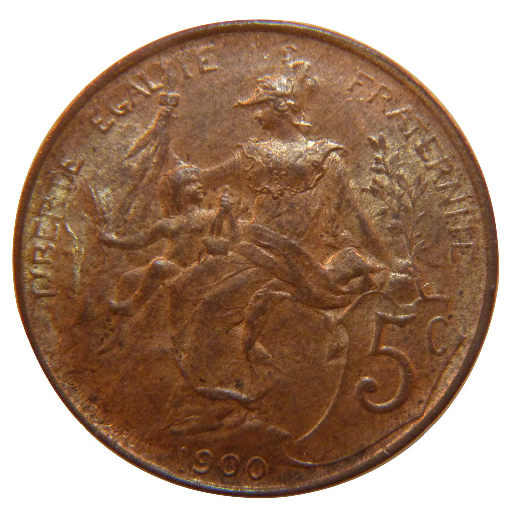 Moneta, Francia, Dupuis, 5 Centimes, 1900, Paris, SPL, Bronzo, Gadoury:165
