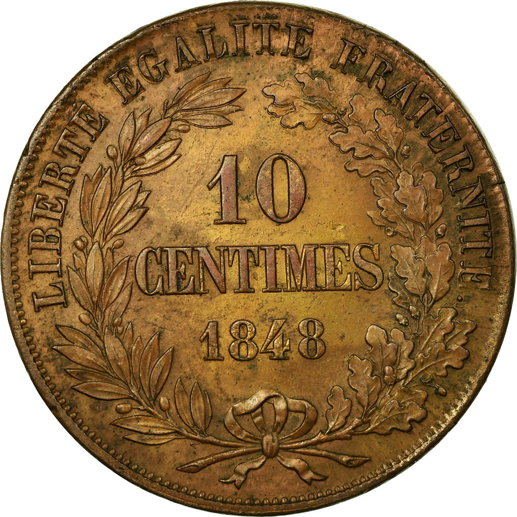 France, 10 Centimes, Concours de Farochon, 1848, Paris, Pattern, Bronze