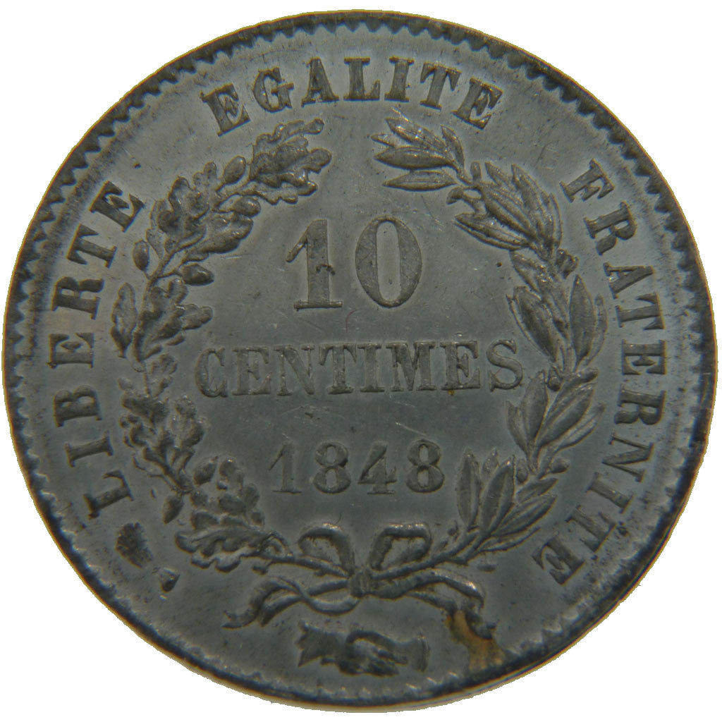 France, 10 Centimes, Concours de Magniadas, 1848, Paris, Pattern, Tin