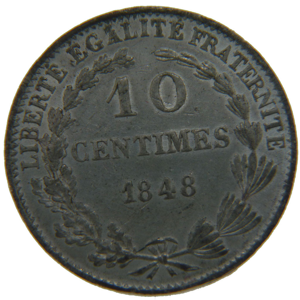 France, 10 Centimes, Concours de Montagny, 1848, Paris, Pattern, Tin, AU(55-58)
