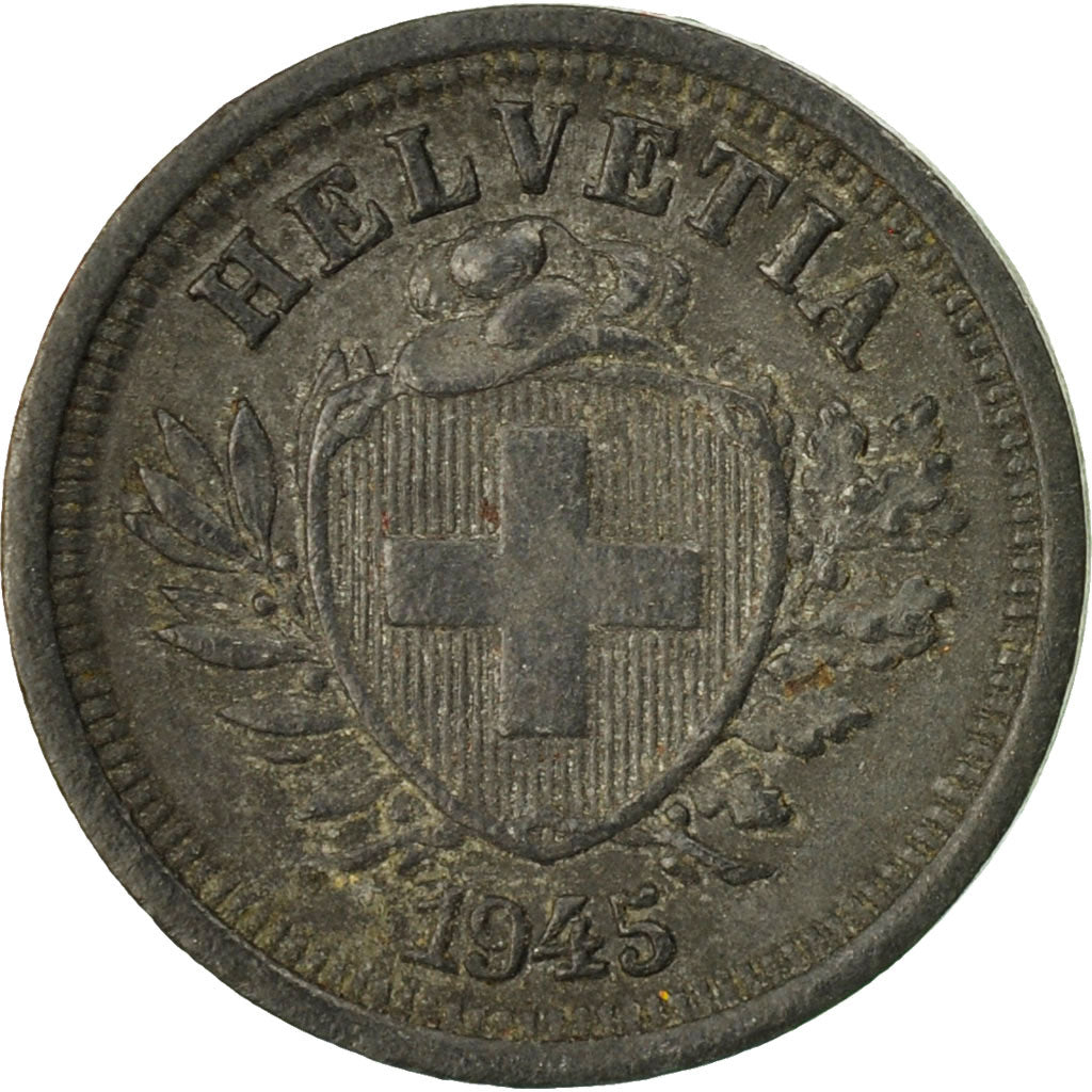 Münze, Schweiz, Rappen, 1945, Bern, SS, Zinc, KM:3a