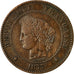 Moneta, Francia, Cérès, 2 Centimes, 1877, Paris, BB, Bronzo, KM:827.1, Le