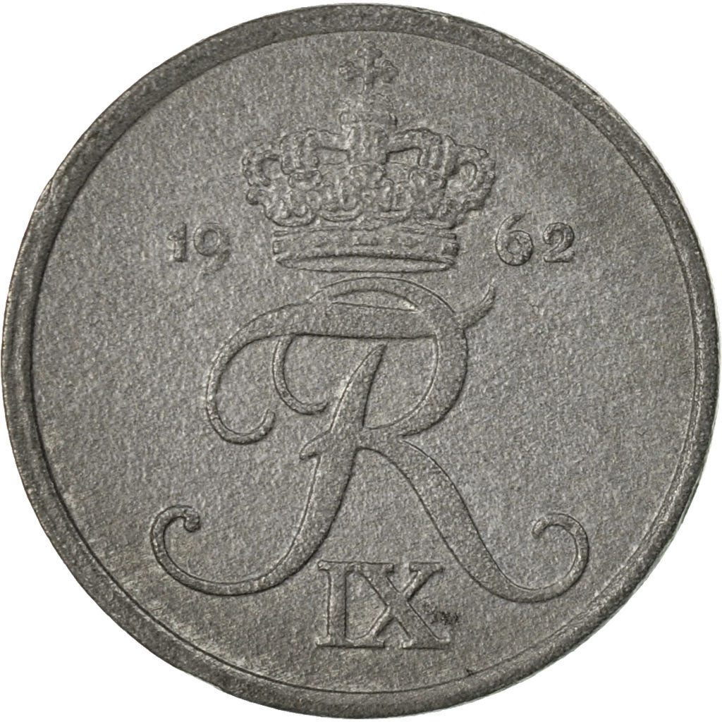 Coin, Denmark, Frederik IX, Ore, 1962, Copenhagen, EF(40-45), Zinc, KM:839.2