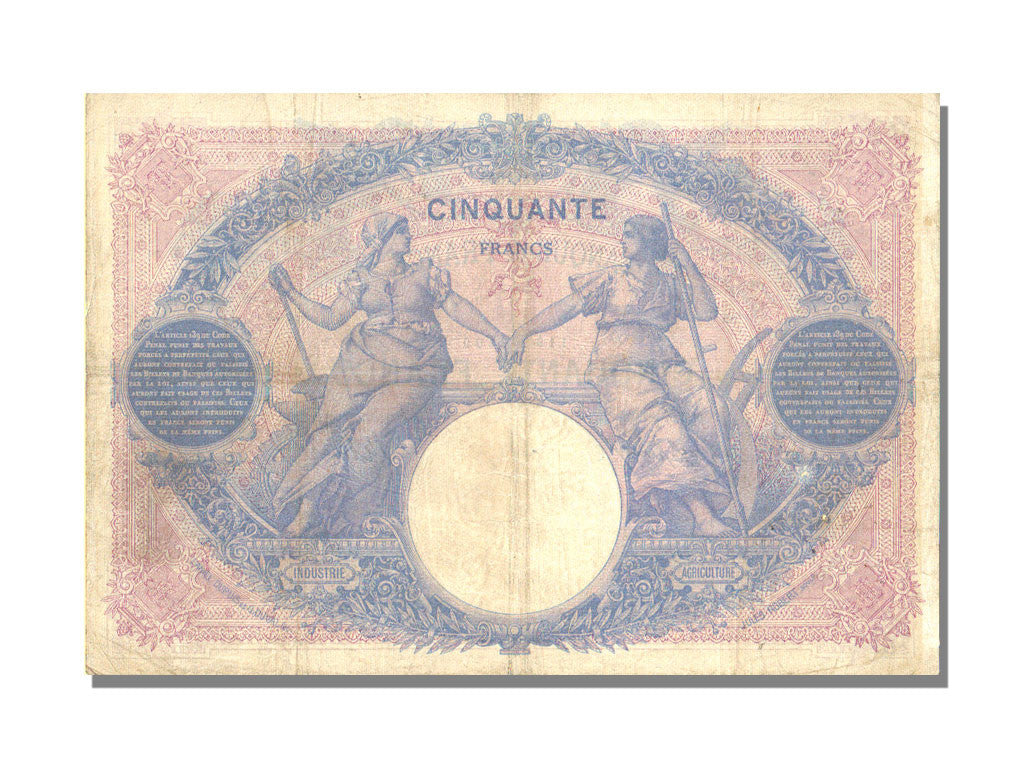 Billet, France, 50 Francs, 50 F 1889-1927 ''Bleu et Rose'', 1913, 1913-08-07