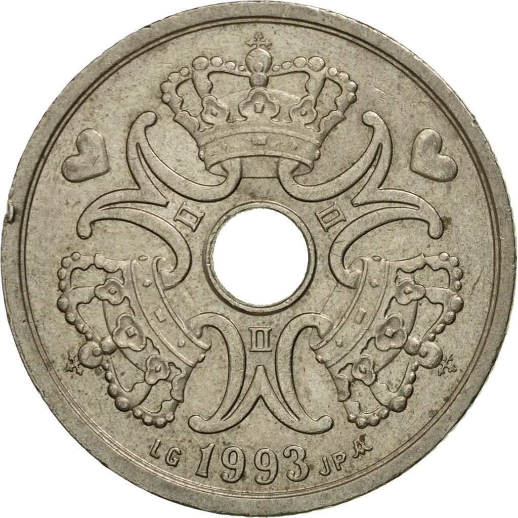 Moneta, Dania, Margrethe II, 2 Kroner, 1993, Copenhagen, EF(40-45)