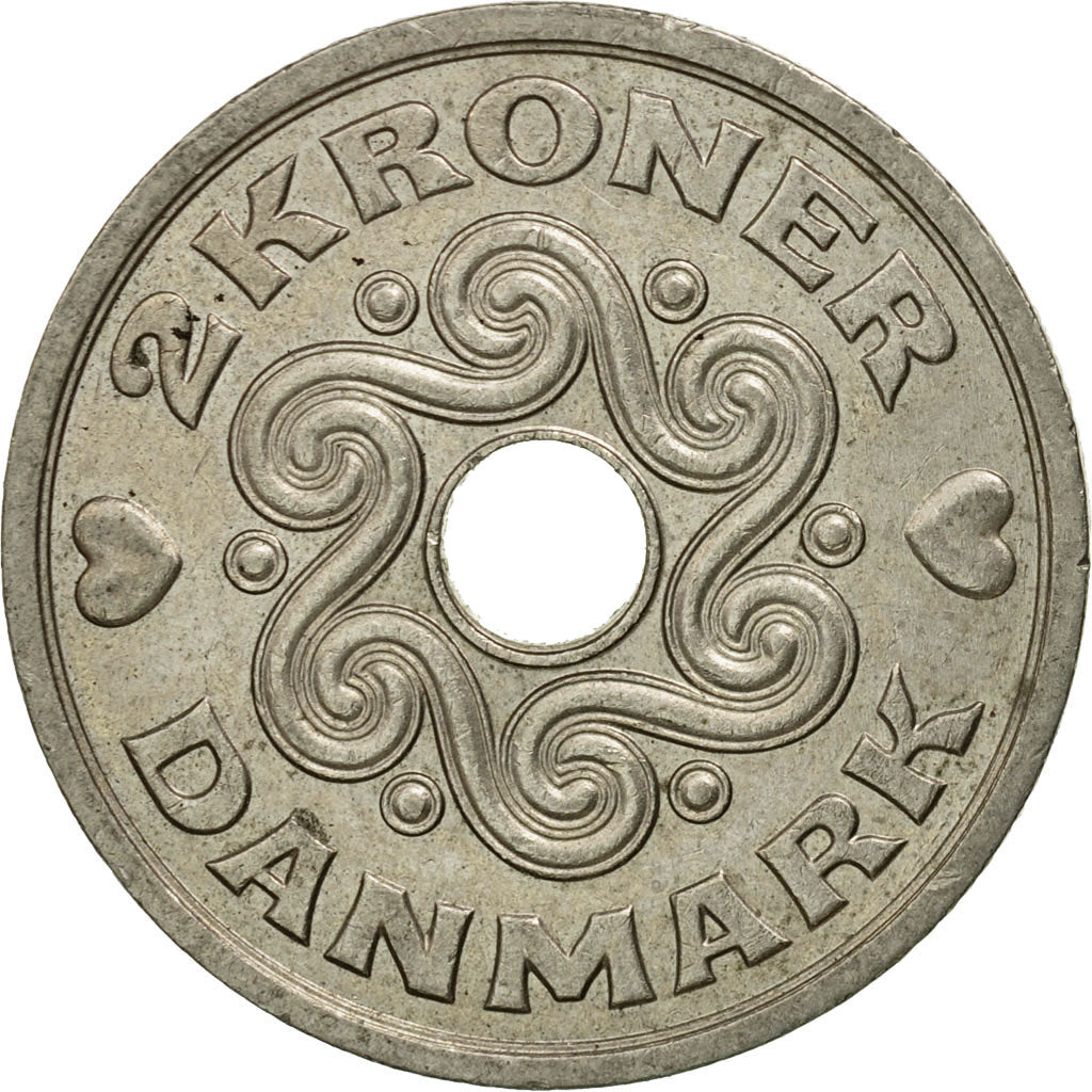 Moneta, Dania, Margrethe II, 2 Kroner, 1993, Copenhagen, EF(40-45)