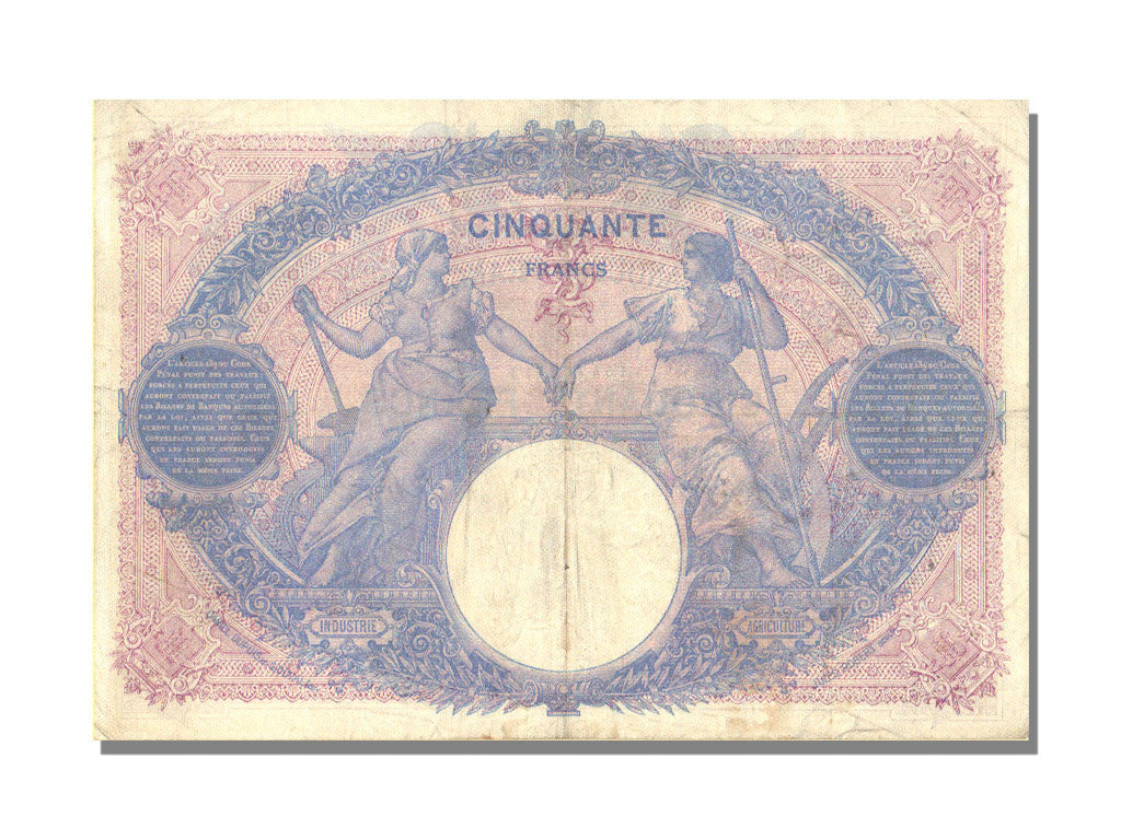Banknote, France, 50 Francs, 50 F 1889-1927 ''Bleu et Rose'', 1915, 1915-04-24