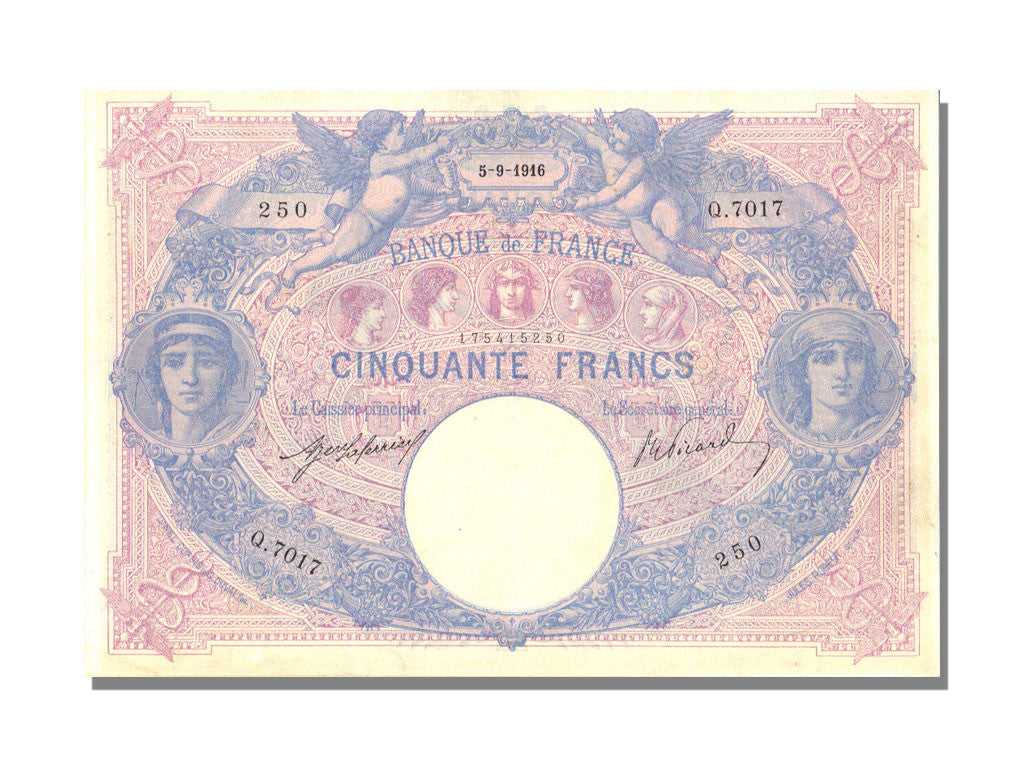 Billet, France, 50 Francs, 50 F 1889-1927 ''Bleu et Rose'', 1916, 1916-09-05