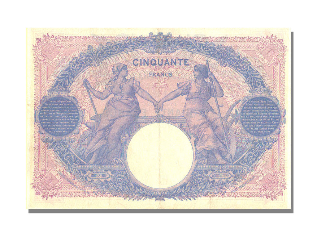 Billet, France, 50 Francs, 50 F 1889-1927 ''Bleu et Rose'', 1916, 1916-09-05