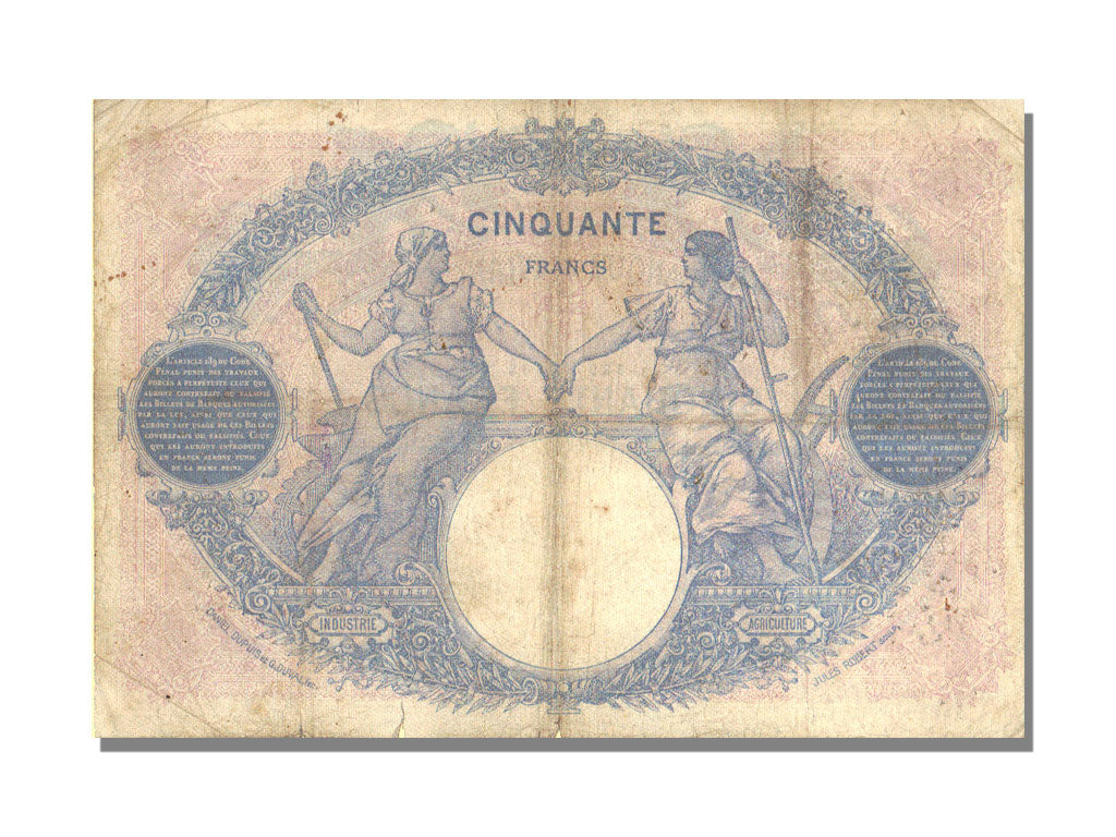 Billet, France, 50 Francs, 50 F 1889-1927 ''Bleu et Rose'', 1922, 1922-07-26