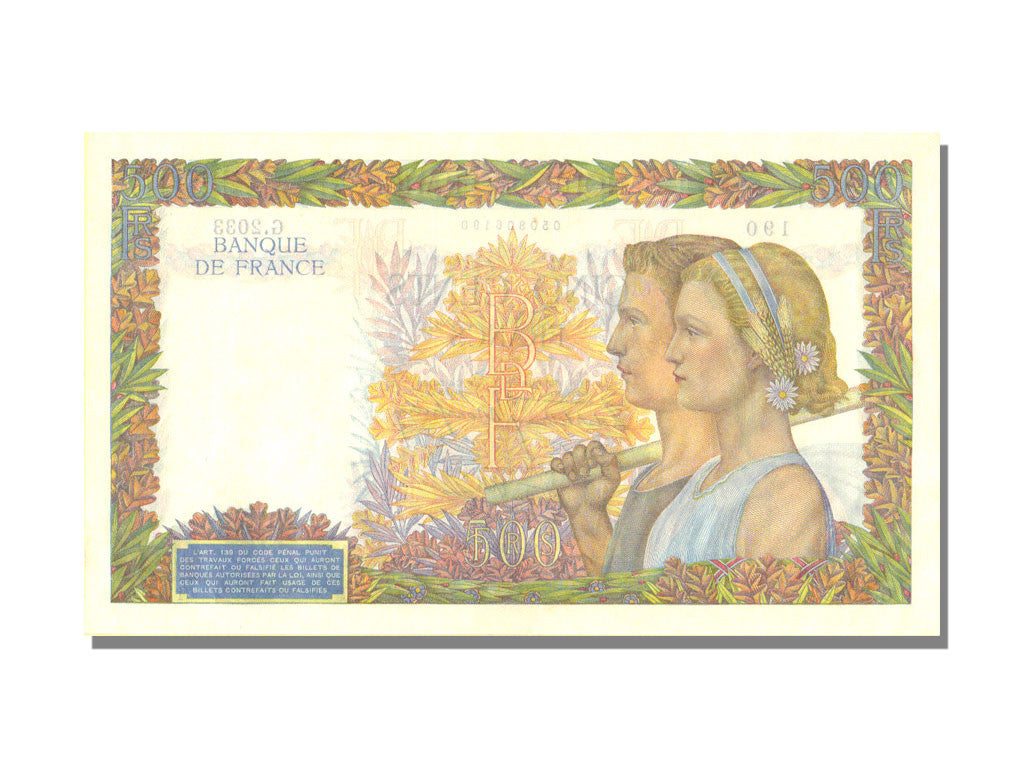 Banknot, Francja, 500 Francs, La Paix, 1941, 1941-01-16, UNC(65-70)