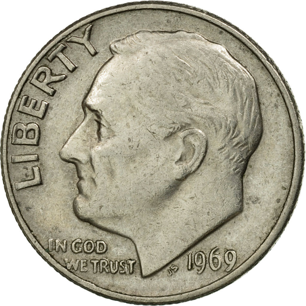 Münze, Vereinigte Staaten, Roosevelt Dime, Dime, 1969, U.S. Mint, Philadelphia