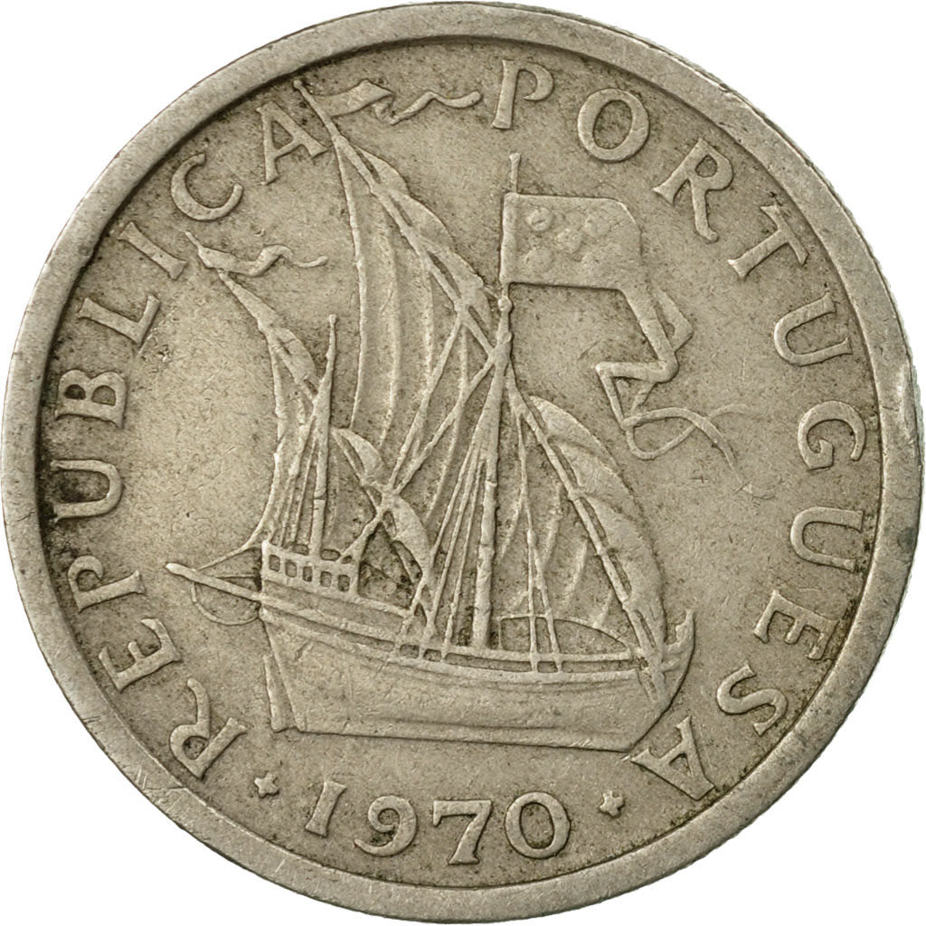 Monnaie, Portugal, 2-1/2 Escudos, 1970, TTB, Copper-nickel, KM:590