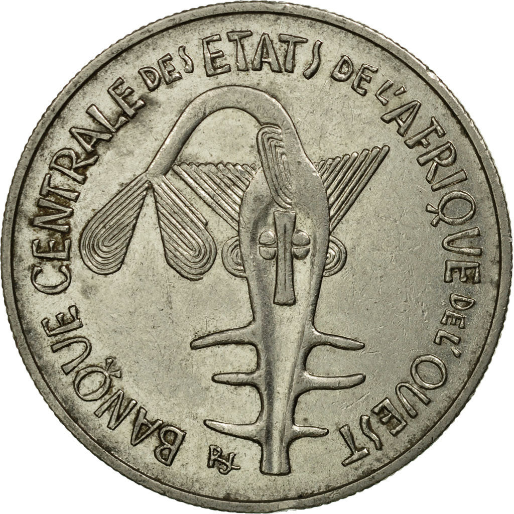 Moneda, Estados del África Occidental, 100 Francs, 1971, Paris, MBC, Níquel