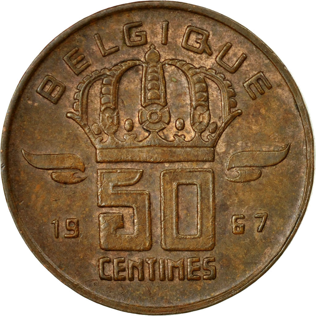 Monnaie, Belgique, Baudouin I, 50 Centimes, 1967, TTB, Bronze, KM:148.1