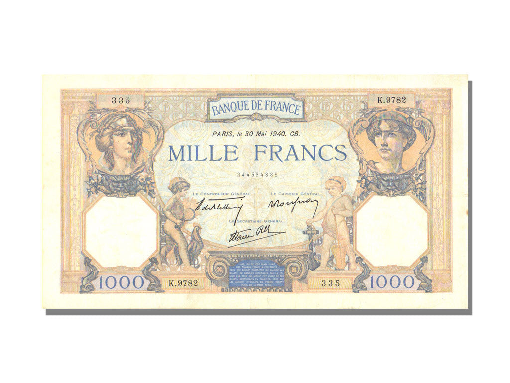 Banknot, Francja, 500 Francs, Cérès et Mercure, 1940, 1940-05-30, AU(55-58)