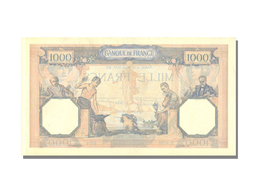 Biljet, Frankrijk, 500 Francs, 1 000 F 1927-1940 ''Cérès et Mercure'', 1939