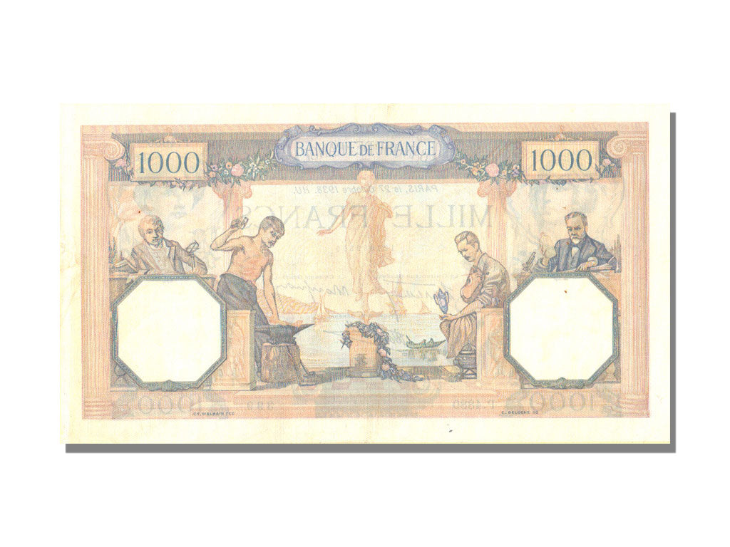 Biljet, Frankrijk, 500 Francs, 1 000 F 1927-1940 ''Cérès et Mercure'', 1938