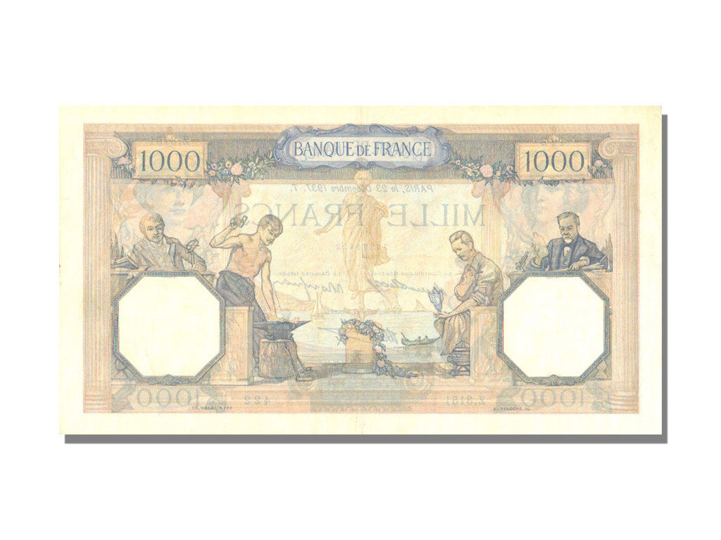 Biljet, Frankrijk, 500 Francs, 1 000 F 1927-1940 ''Cérès et Mercure'', 1937