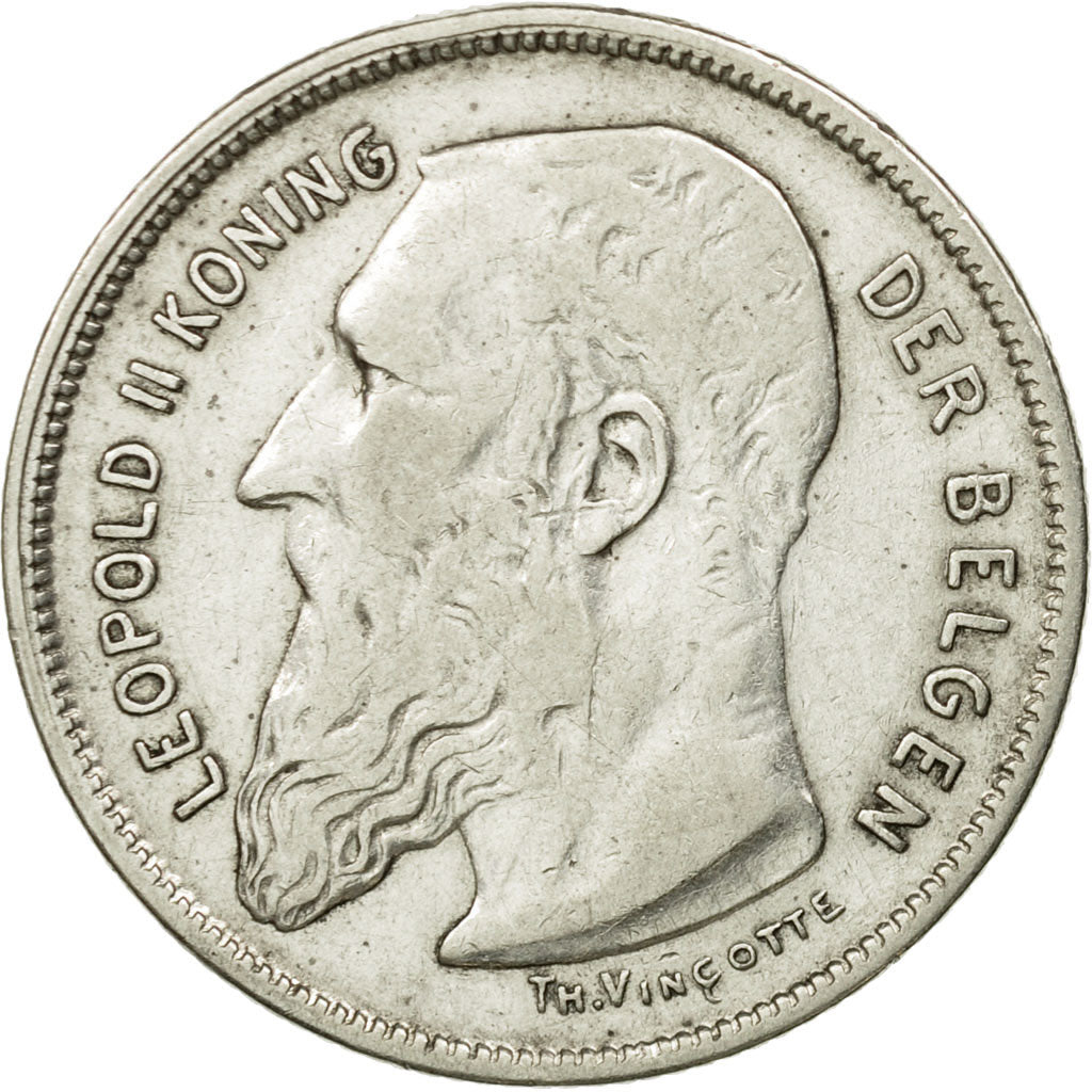Moneta, Belgio, 2 Francs, 2 Frank, 1909, BB, Argento, KM:59
