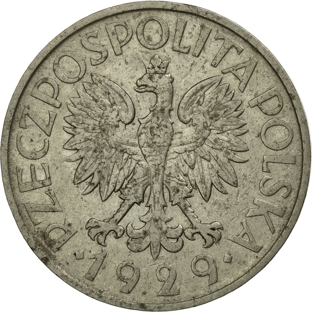 Moneta, Polonia, Zloty, 1929, Warsaw, BB, Nichel, KM:14