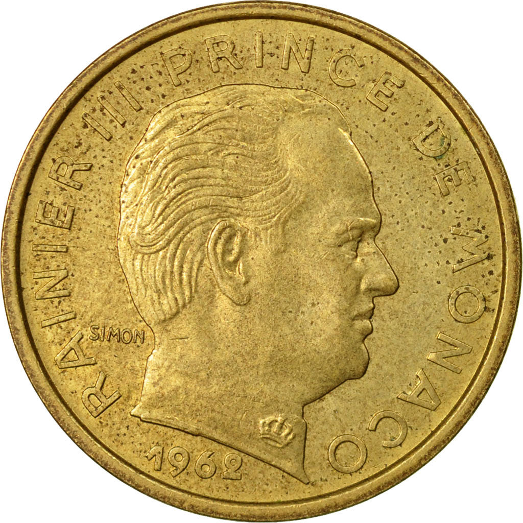 Moneda, Mónaco, Rainier III, 10 Centimes, 1962, MBC, Aluminio - bronce, KM:142