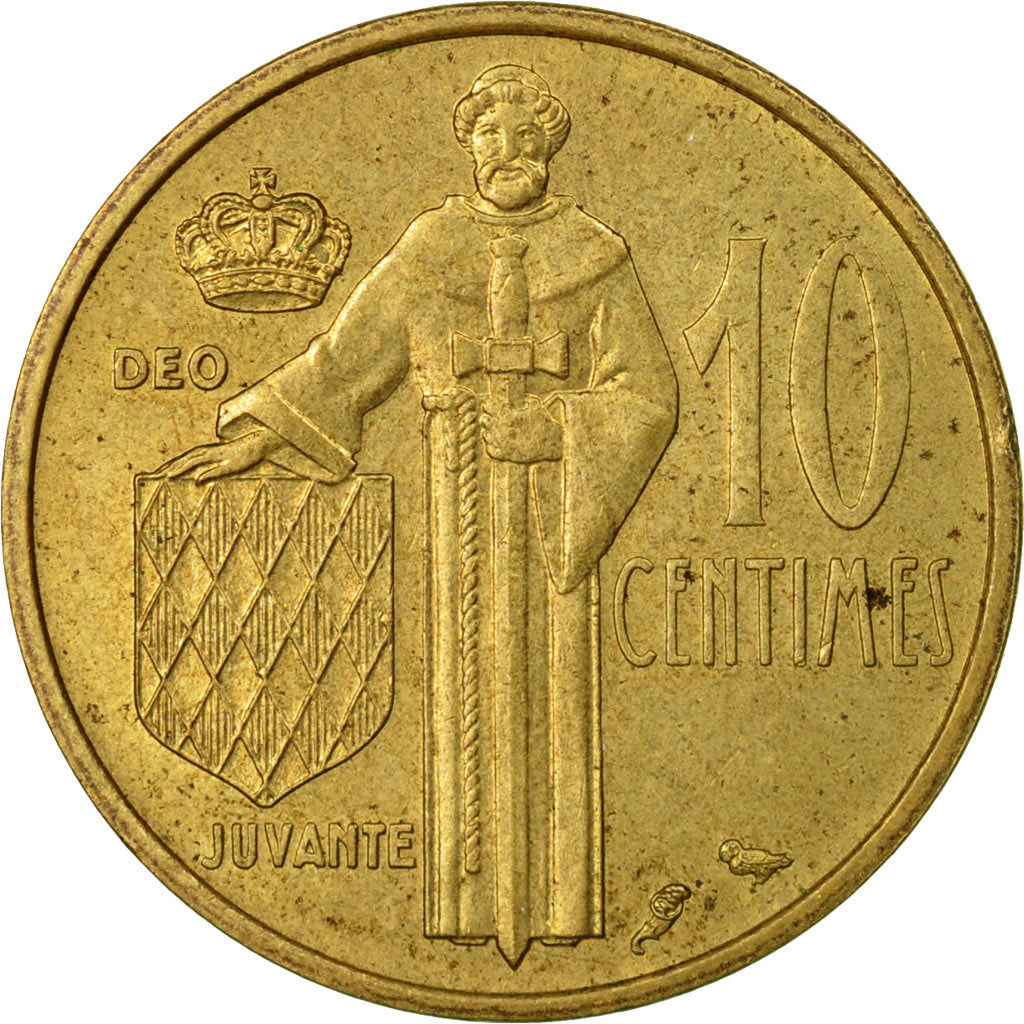 Moneda, Mónaco, Rainier III, 10 Centimes, 1962, MBC, Aluminio - bronce, KM:142